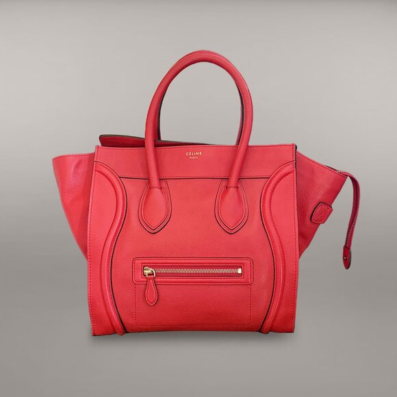 Phoebe Philo Era EUC Authentic Celine Large Luggage Red Handbag Tote Red insert - Picture 1 of 15